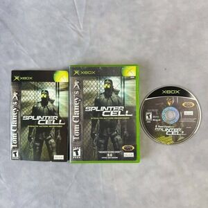 Microsoft Splinter Cell Xbox Game CIB Green Tom Clancy Stealth Action 2002